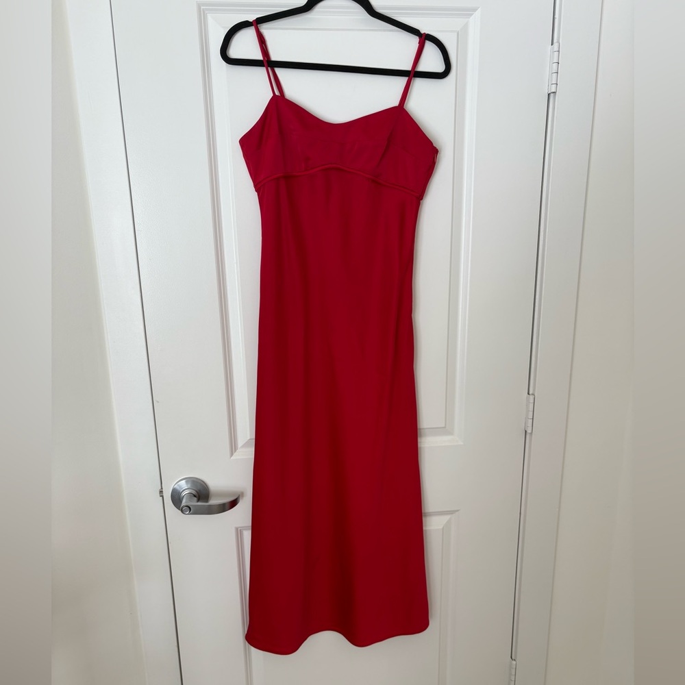 Wayf Red Midi Dress